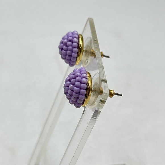 J. Crew Lavender Lilac Seed Bead
Beaded Post Small Round Stud Pierced Earrings - Picture 3 of 15